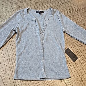 Girls gray ribbed Long sleeve size M NWT